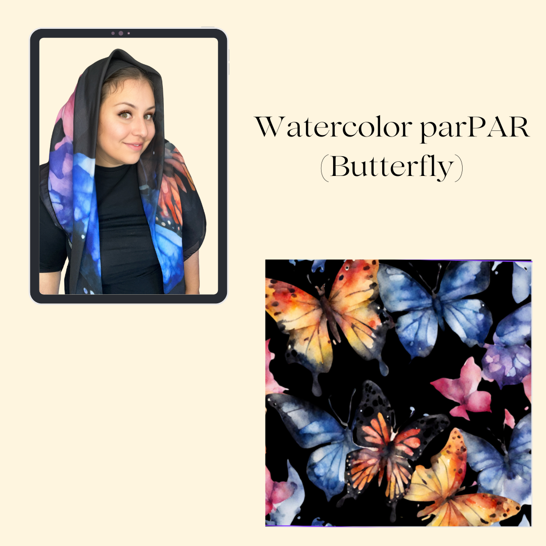 Print Square Headscarf - Watercolor parPAR (Butterfly)