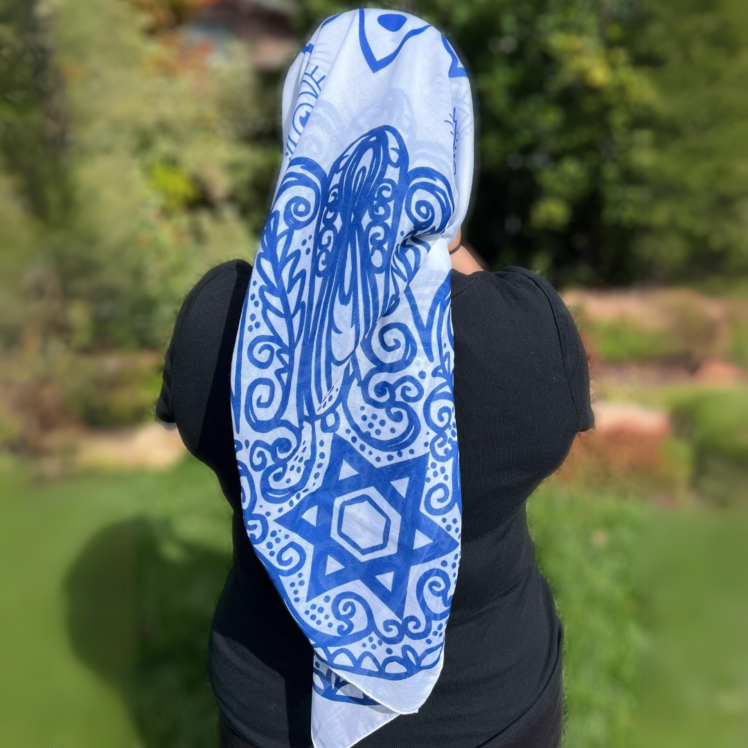 Evil Eye Scarf - Israel Blue