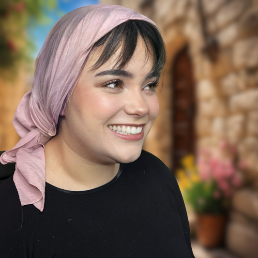 Solid Square Headscarf- Rose